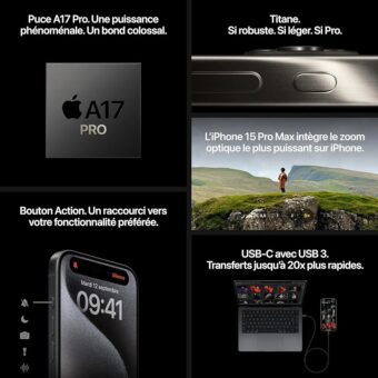iPhone 15 Pro Max (512 Go) - Titane Naturel – Image 6