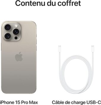 iPhone 15 Pro Max (512 Go) - Titane Naturel – Image 4